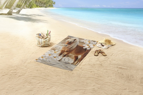 good morning Strandtuch Fabi, Velours (Packung, 1-St), Kinder Strandtuch, Mikrofaser, Velours, saugfähig, weich, leicht, bunt Bild 3