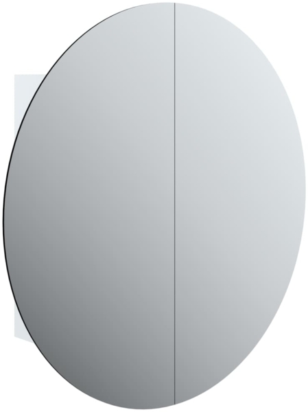 vidaXL Badezimmerschrank mit Rundem Spiegel & LED Weiß 54x54x17,5 cm 345587