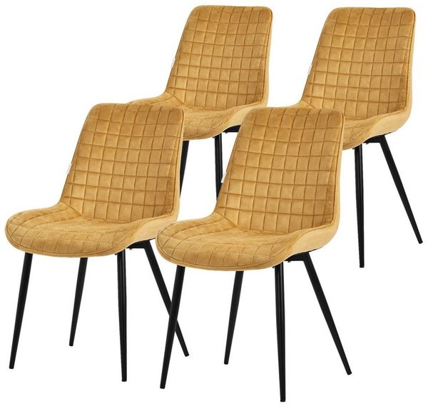 ML-DESIGN Polsterstuhl Esszimmerstühle mit Rückenlehne moderne Design Lounge mit Metallbeinen (4 St), Wohnzimmerstuhl Esstischstühle 4er Set Küchenstuhl Samt