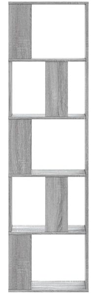 vidaXL Bücherregal 5 Böden Grau Sonoma 45x23,5x162,5 cm Holzwerkstoff 852785 Bild 3