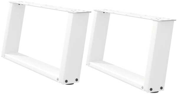 vidaXL Couchtischbeine U-Form 2 Stk. Weiß 60x(30-31) cm Stahl 4012749