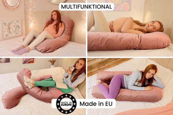 Amilian Seitenschläferkissen - Stillkissen XXL - Schwangerschaftskissen - Pregnancy Pillow, - Lagerungskissen - Seitenschläfer Kissen, mit Füllung und abnehmbarem Bezug - Komfortkissen Erwachsene, Seitenschläferkissen Schwangerschaft - Stillkissen - Sc...