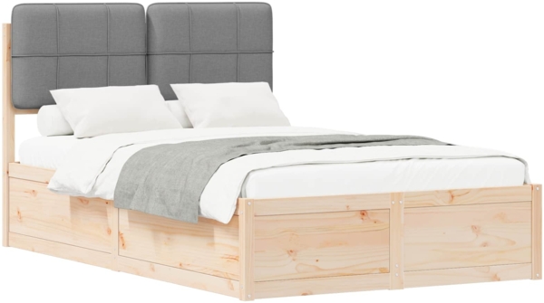 vidaXL Bettgestell mit gepolstertem Kopfteil Hellgrau 120 x 200 cm 3405537