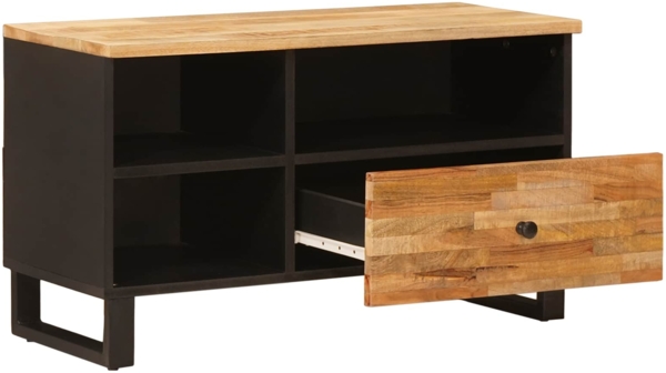 vidaXL TV-Schränk mit Regal Braun 80 x 33,5 x 46 cm Massivholz Mango 4018313