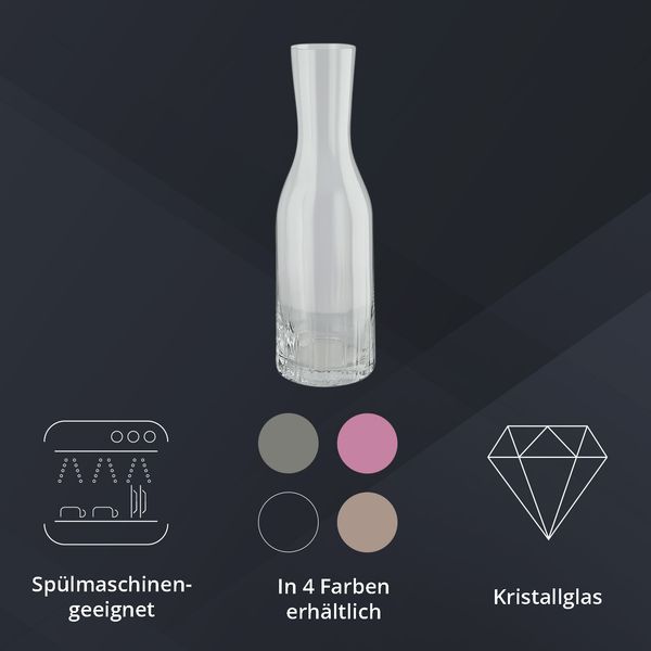 Peill+Putzler Germany Karaffe klar, 1,2L Volumen, aus hochwertigem Kristallglas, sehr pflegeleicht da Spühlmaschinengeeignet, Glanzstücke für jede Gelegenheit
