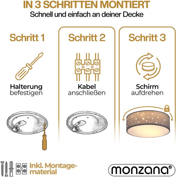 Deckenlampe Sternenhimmel 30cm grau Bild 3