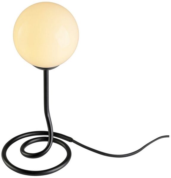 OTTO home Tischleuchte Orrell, ohne Leuchtmittel, Ø 12, H: 31,3 cm, Materialmix - Metallfuß mit weißem Glasschirm
