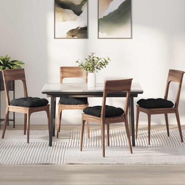 vidaXL Sitzkissen 4 pcs Schwarz 45 x 45 x 12 cm Stoff 42015105