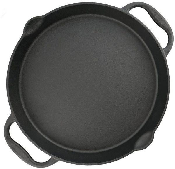 BBQ-Toro Grillpfanne Gusseisen Grillpfanne Ø 40 cm - Servierpfanne mit Ausgießer, Gusseisen