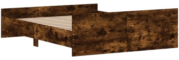 vidaXL Bettgestell mit Kopf- und Fußteil Räuchereiche 150x200 cm 3203758 Bild 7