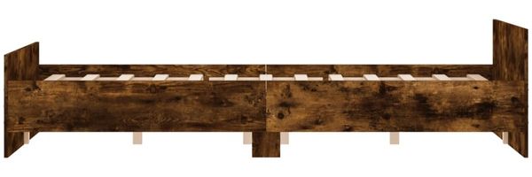 vidaXL Bettgestell mit Kopf- und Fußteil Räuchereiche 150x200 cm 3203758 Bild 5
