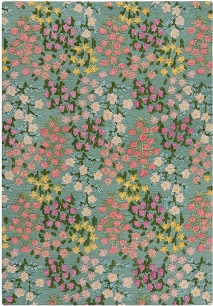 FLAIR RUGS Wollteppich Emilia Floral, Hoch-Tief-Struktur, rechteckig, Höhe: 9 mm, florales Design, Wohnzimmer, Schlafzimmer, Esszimmer