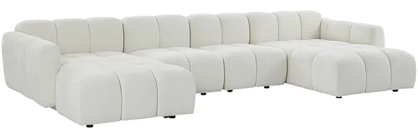 Vente-unique - CARLIVI Sofa Stoff Weiß - B 170 cm x H 73 cm x L 396 cm