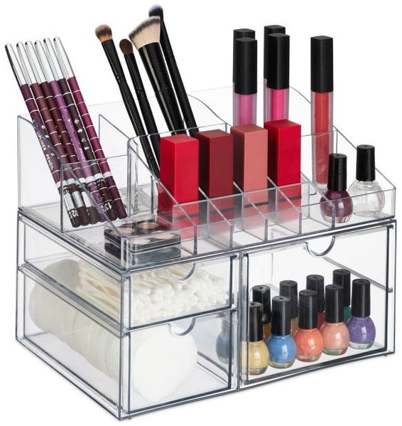 Relaxdays Make Up Organizer mit Schubladen