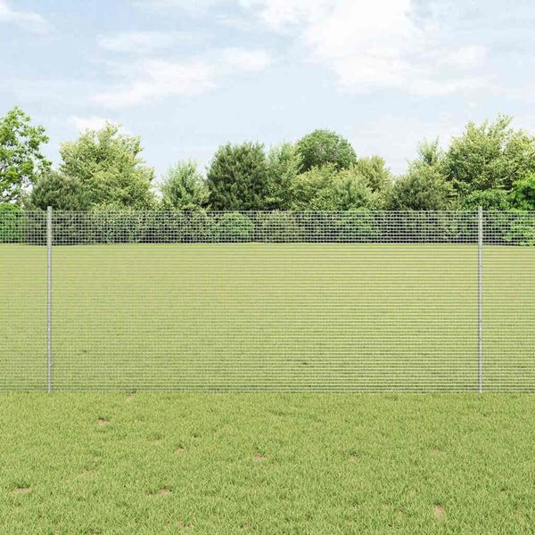 vidaXL Zaun mit Pfosten Silber 3336326