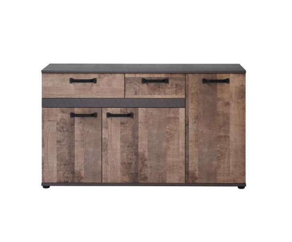 'Stripe' Sideboard, Eiche Tabak und Matera grau, 142 x 83 x 41 cm