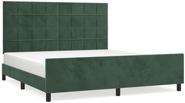 vidaXL Bettgestell mit Kopfteil Dunkelgrün 180x200 cm Samt 3125772 Bild 2