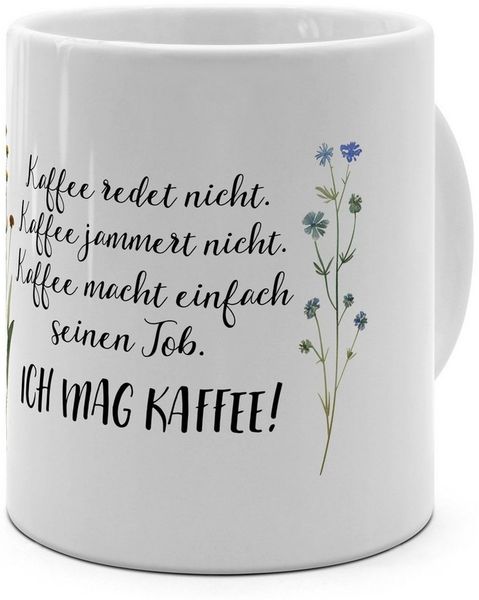 PhotoFancy Tasse mit lustigem Spruch 'Ich mag Kaffee' - Sprüchetasse mit Humor, Tasse Jumbo XXL