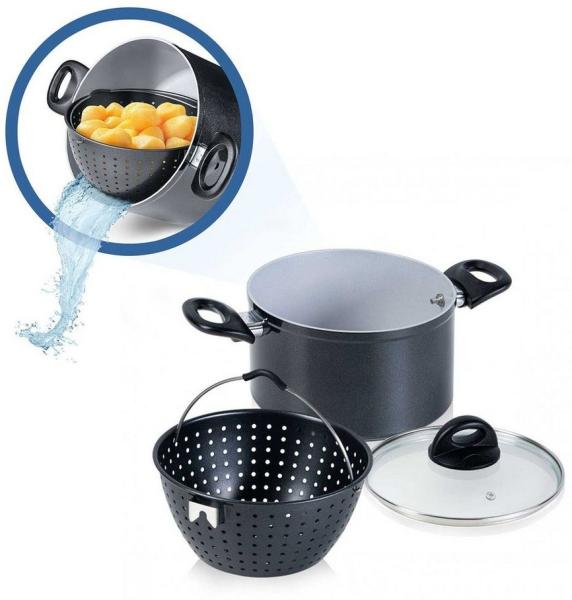 Genius Cerafit Magic Pot Kochtopf-Set 20cm Topf 3,7l Siebeinsatz & Deckel 24661
