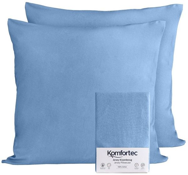 Komfortec Kissenbezug 100% Baumwolle, 150 g/m², (2 Stück), 40 x 40 cm, Kissenhülle, Superweicher Premium Jersey Kopfkissenbezug