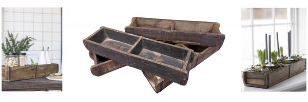 4er Set Ib Laursen Ziegelform Unika doppelt alte Backsteinform 2356-00 Holz