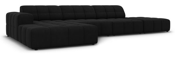 Micadoni Ecksofa Jennifer 5-Sitzer Links Samt Schwarz Bild 2