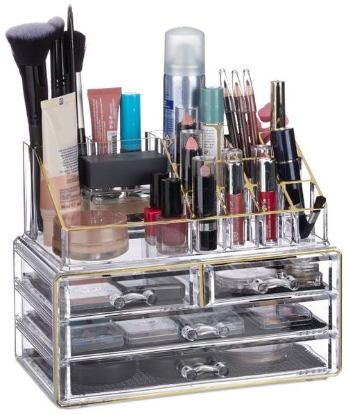 Relaxdays Make Up Organizer mit 4 Schubfächern
