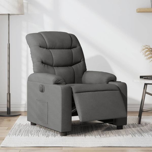 vidaXL Relaxsessel Elektrisch Dunkelgrau Stoff 3206628