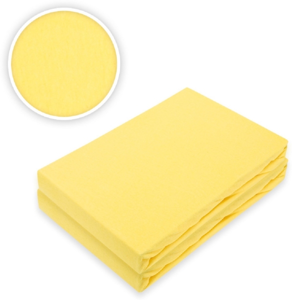 Doppelpack Jersey Spannbettlaken Premium Gelb 60 x 120 - 70 x 140 cm Bild 2