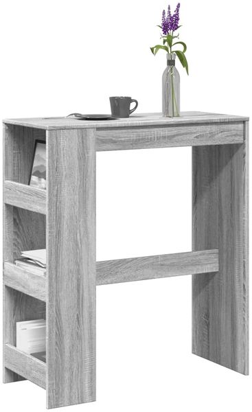 Bartisch, Stehtisch, Bistrotisch mit Regal Grau Sonoma 90x40x103,5 cm Holzwerkstoff