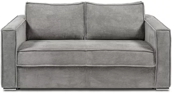 Vente-unique - LORETO Sofa SamtStoff Grau - B 223 cm95 cm x H 90 cm x L 195 cm