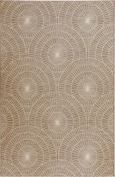 In- und Outdoor Teppich Nyland - Kreise, Farbe: Beige, Größe: 80x150 cm