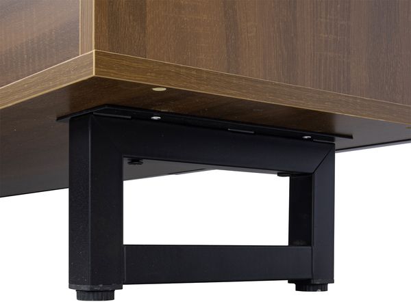 TV-Schrank B 180 x T 38 x H 50 cm aus MDF, Schwarz Hochglanz/Natur, 4 Türen Bild 7