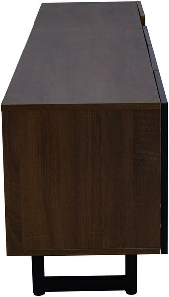 TV-Schrank B 180 x T 38 x H 50 cm aus MDF, Schwarz Hochglanz/Natur, 4 Türen Bild 8
