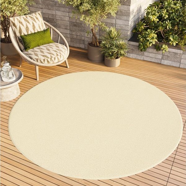 Tapiso Teppich MONO, rund, Höhe: 6 mm, Kurzflor Indoor Outdoor Einfarbig