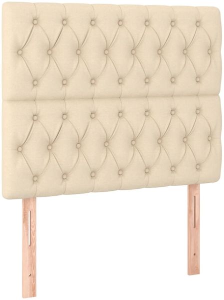 Einzelbett mit Kopfteil Stoff Creme 90x200 cm [3125273] Bild 8