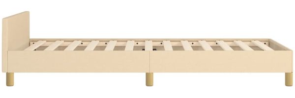Einzelbett mit Kopfteil Stoff Creme 90x200 cm [3125273] Bild 7