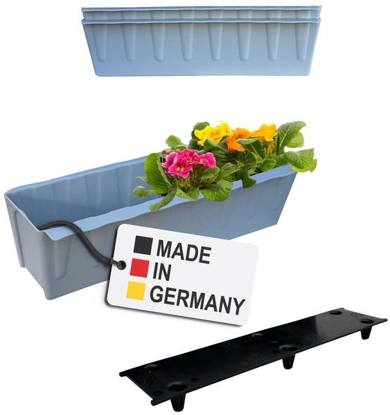 BURI Euro-Paletten Blumenkästen-Einsätze inkl. Bewässerungsmatte | 37,3cm | Pflanzkasten für Europalette Palette | Balkonkasten | Blumentopf | aus stabilen Kunststoff | Made in Germany