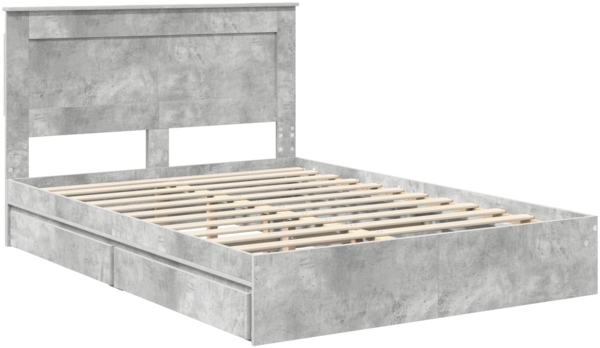 vidaXL Aufbewahrungsbett Beton Grau 160x200 cm Holzwerkstoff 3410231 Bild 3