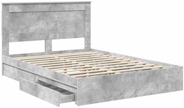 vidaXL Aufbewahrungsbett Beton Grau 160x200 cm Holzwerkstoff 3410231 Bild 4