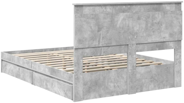 vidaXL Aufbewahrungsbett Beton Grau 160x200 cm Holzwerkstoff 3410231 Bild 9