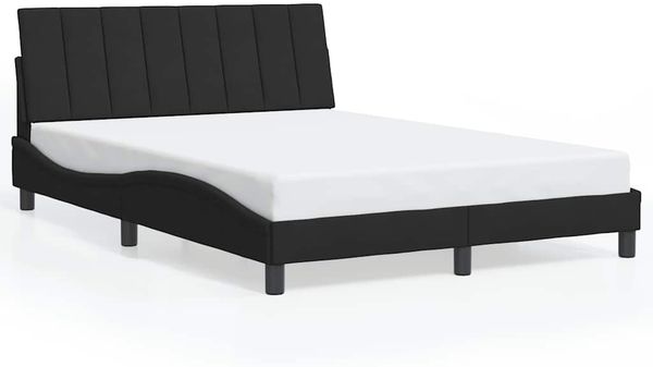 Einzelbettgestell Design für Erwachsene ohne Matratze Schwarz 120x200 cm Samt d5078e