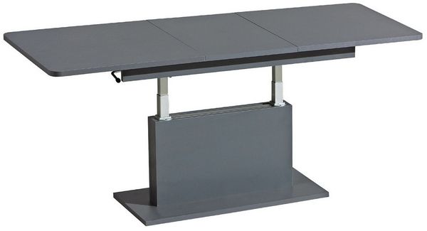 designimpex Couchtisch DC-1 Anthrazit / Grau matt stufenlos höhenverstellbar ausziehbar, Funktionstisch, Wohnzimmertisch, Tisch, Esstisch, Sofatisch