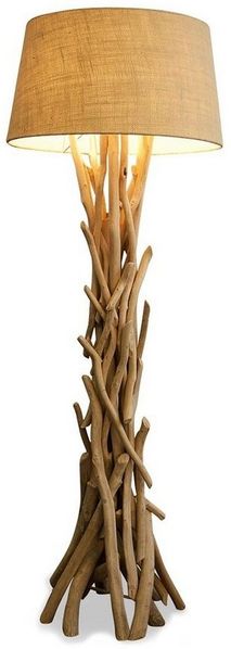 Levandeo® Stehlampe, Lampe Stehlampe 155cm Holz Holzlampe Unikat natur Treibholz
