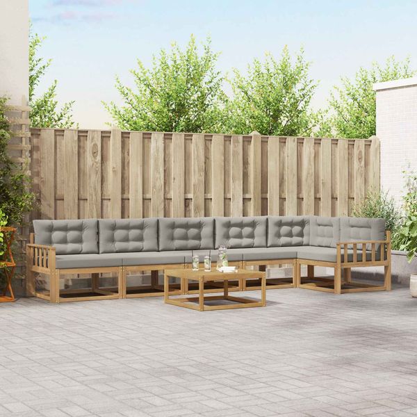 vidaXL Outdoor-Sofagarnitur 7 pcs Weiß und Hellgrau 79 x 79 x 37 cm 3386545