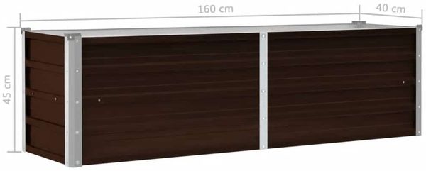 vidaXL Garten-Hochbeet Braun 160 x 40 x 45 cm Verzinkter Stahl 45718 Bild 8