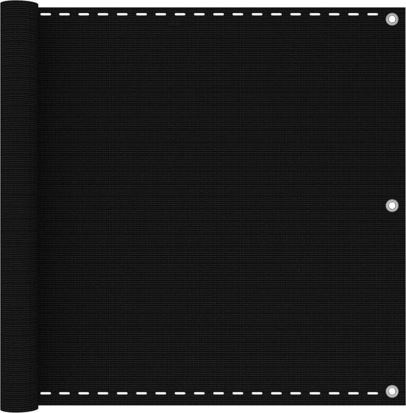 vidaXL Balkon-Sichtschutz Schwarz 90x600 cm HDPE 311035