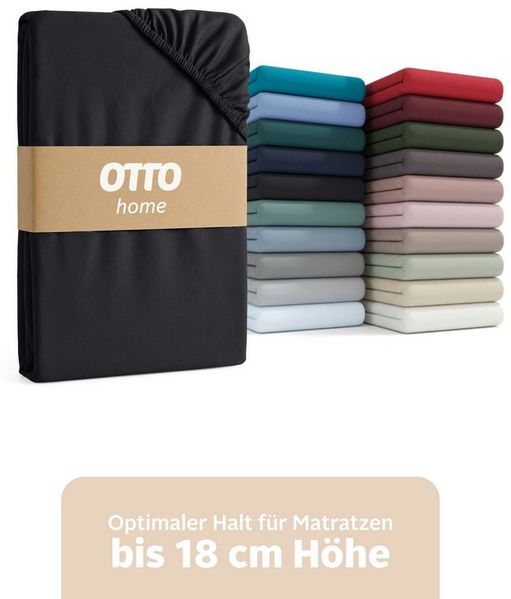 OTTO home Spannbettlaken PHYSALIS in BASIC und PREMIUM Qualität, 100% Baumwolle, Jersey (160 g/m), Gummizug: rundum, (1 Stück), für Matratzen bis 18 cm Höhe, Bettlaken, Spannbetttuch, pflegeleicht