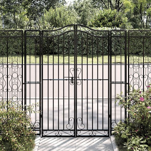 vidaXL Gartentor Schwarz 121x8x150 cm Schmiedeeisen 363432