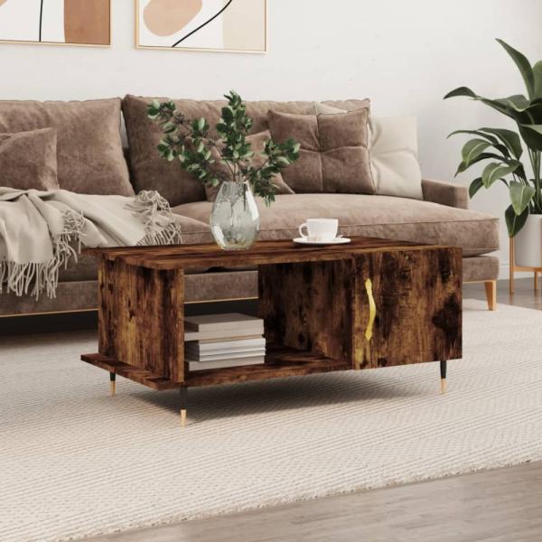 vidaXL Couchtisch Räuchereiche 90x50x40 cm Holzwerkstoff 829473